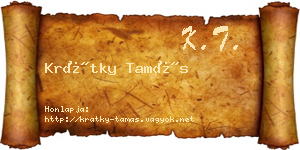 Krátky Tamás névjegykártya